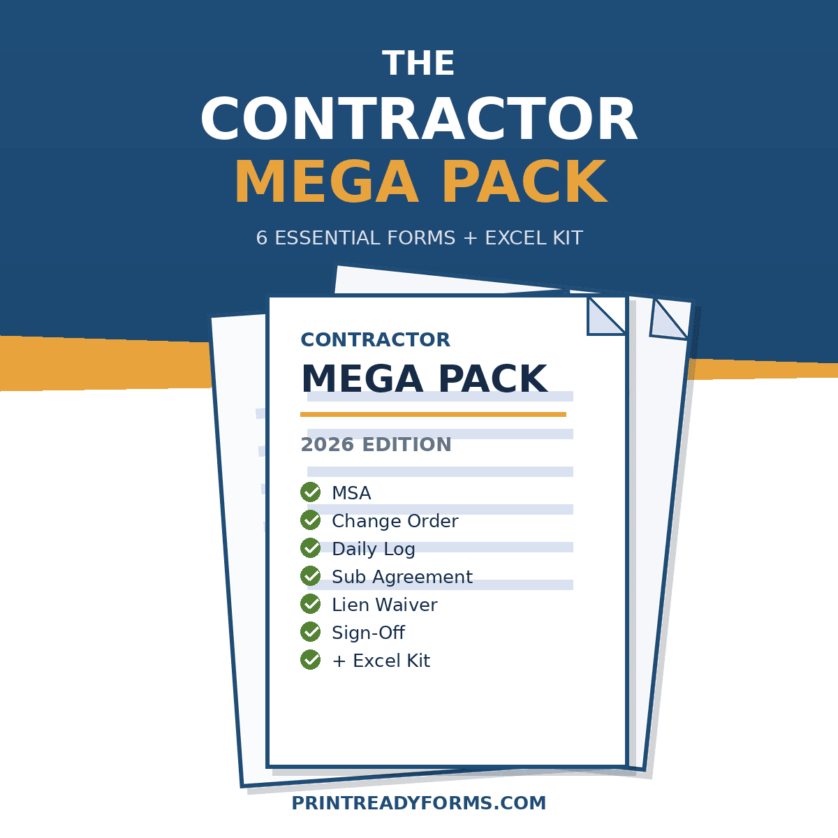 Contractor Project Control Kit — Excel Workbook + 6 Core Contracts — template preview