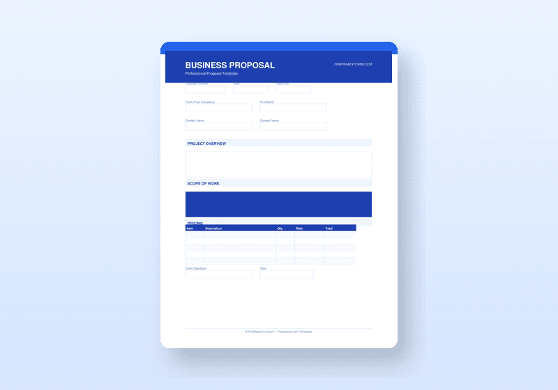 Preview of Business Proposal & Quote Suite — Business Forms template