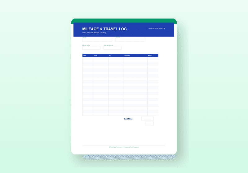 Preview of Mileage & Travel Expense Tracker — Finance & Accounting template